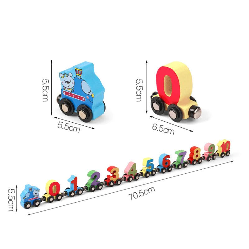 KiddoRail™ Holzeisenbahn mit magnetischen Autos 